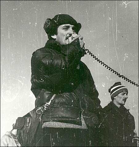 Андрей Бабушкин на экологическом митинге в Москве. 1989. Фото из архива Вячека Игрунова.